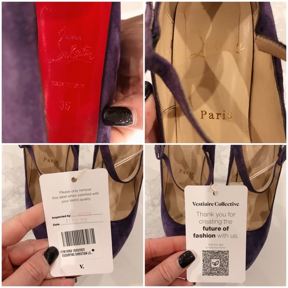 Christian Louboutin Purple Suede Daffodile Mary Jane Platform Pumps SZ 36 - Picture 17 of 17